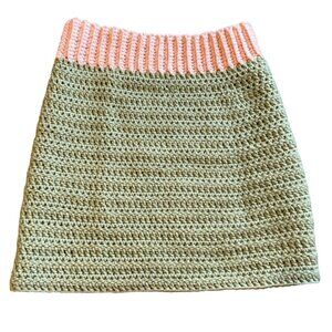 crochet bodycon skirt coachella boho beach festival small mini rave